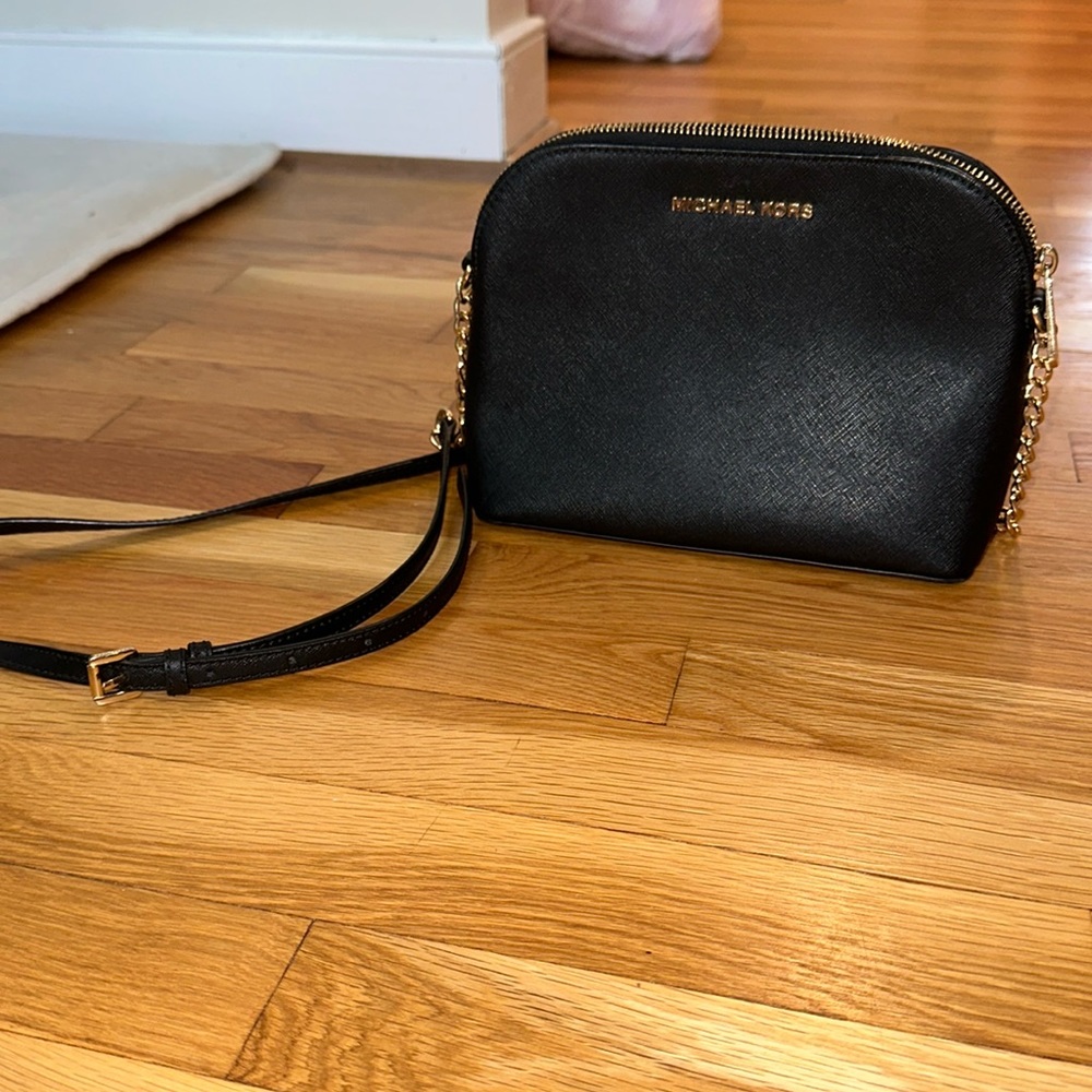 Michael Kors black and gold adjustable purse
